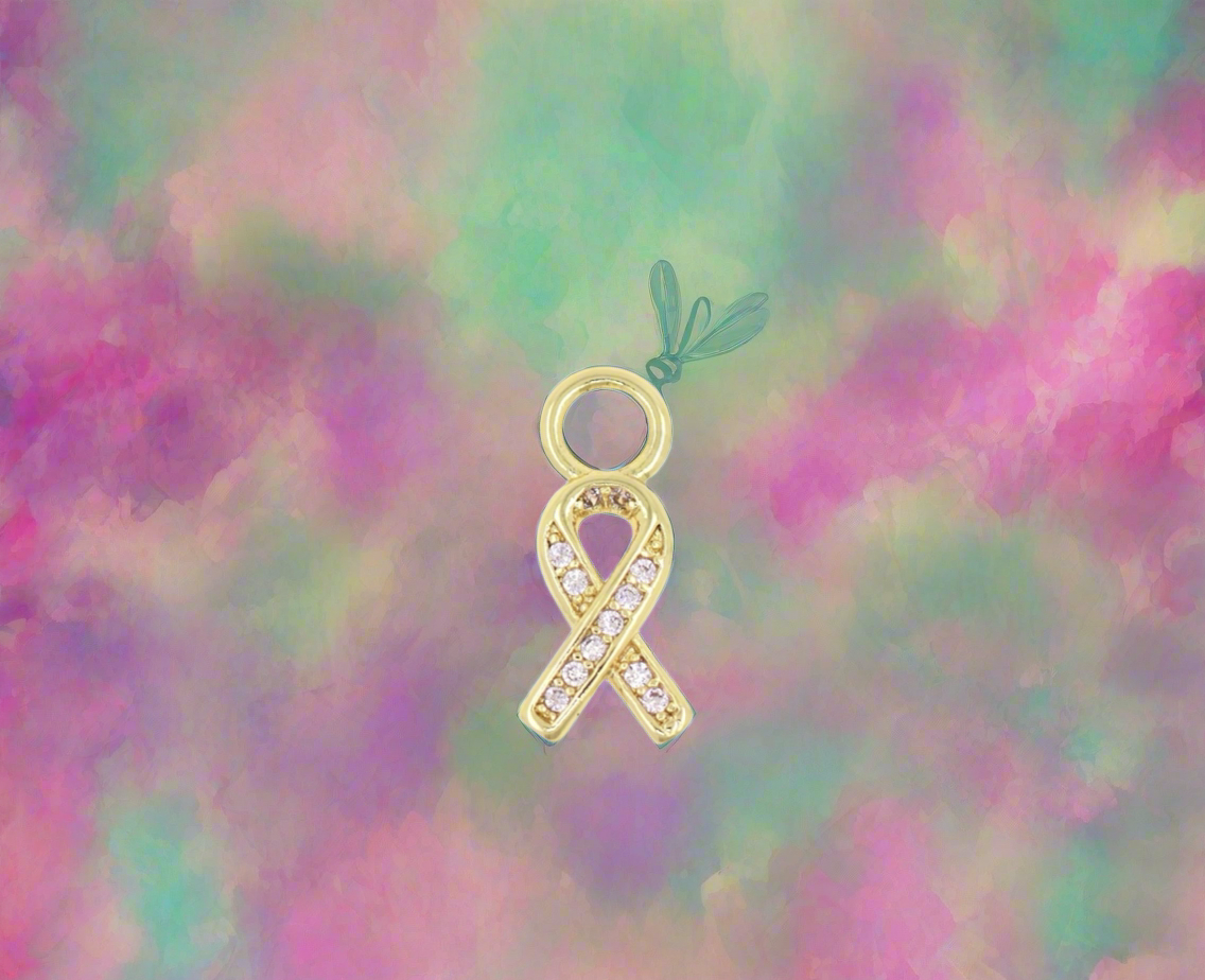 14k Gold Filled Cancer Awareness Charm