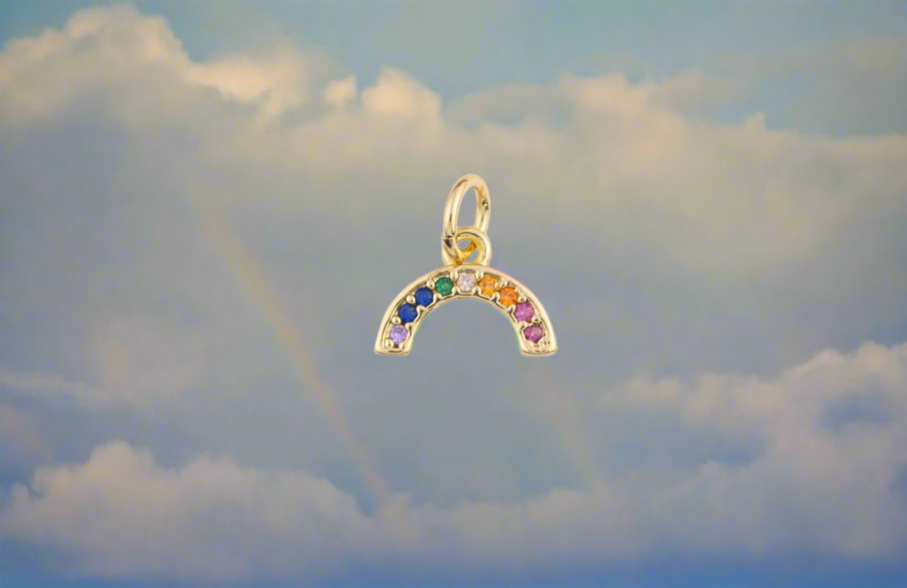 The Beautiful Rainbow 14k gold Charm