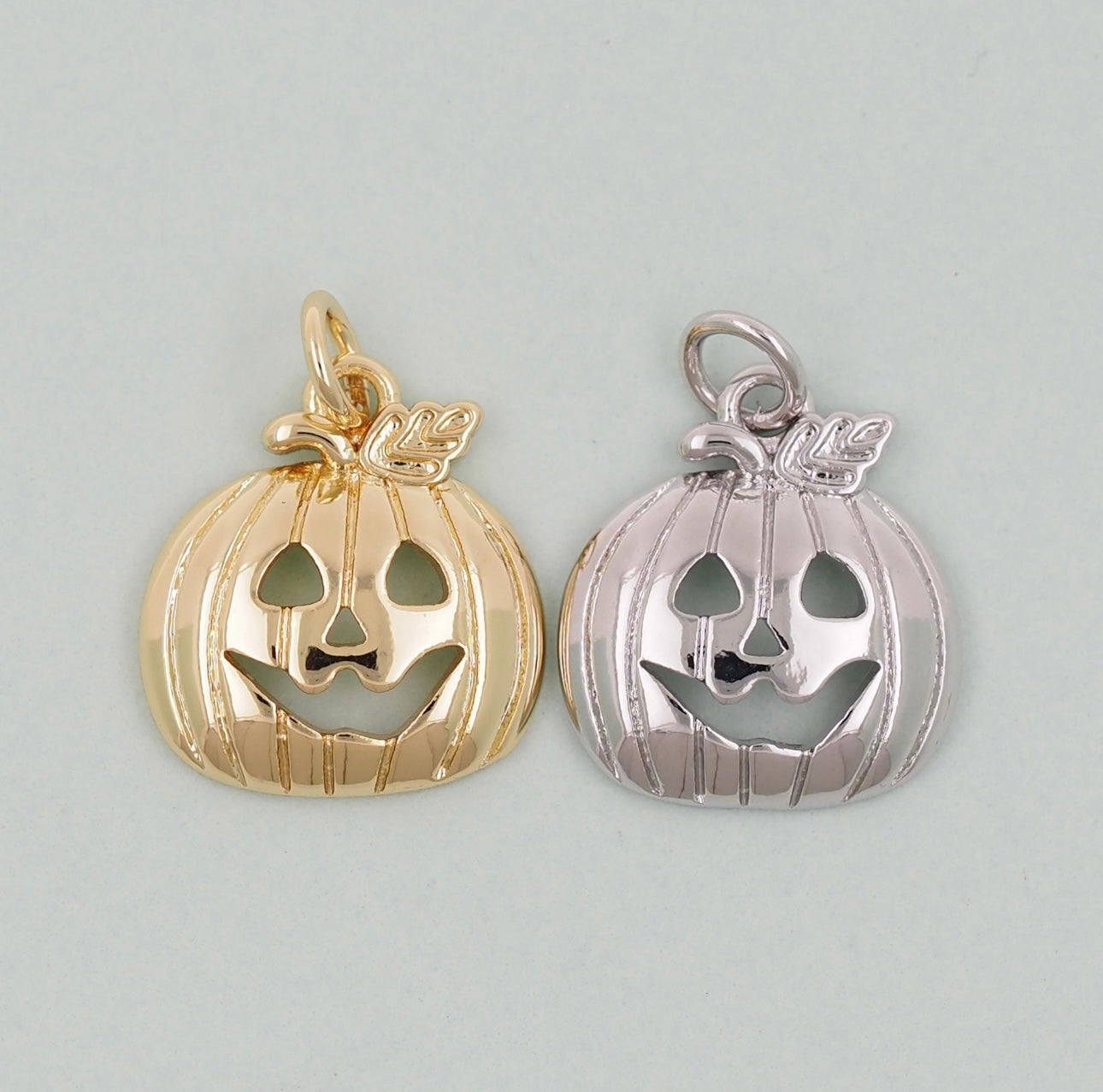 14k gold filled jack-o-lantern Charm