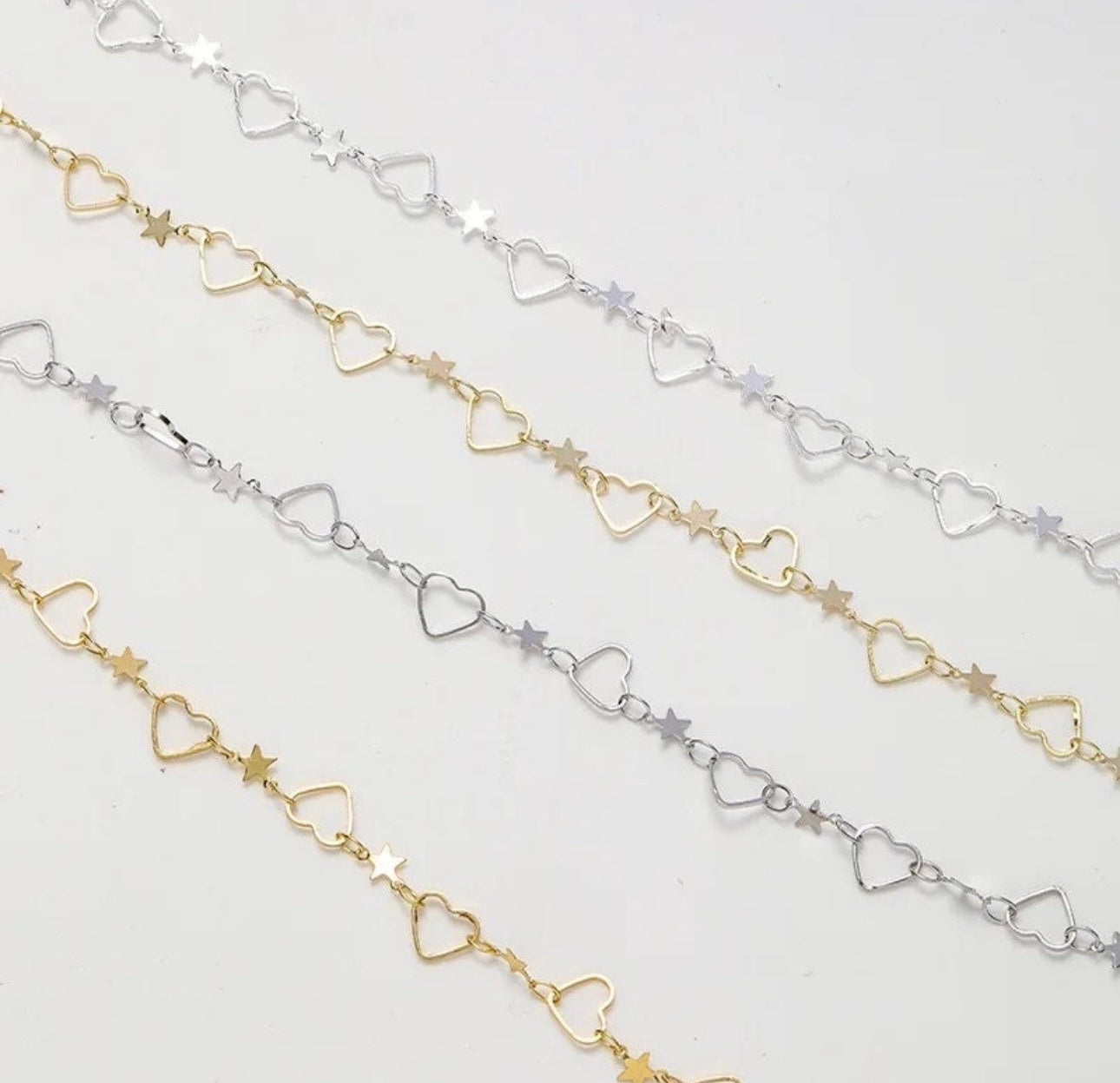 Stars & Hearts 14k gold filled Chain